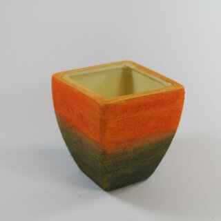 Topf orange-grün 8x8x9cm