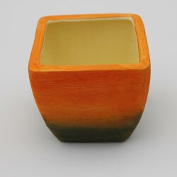 Topf orange-grün 11x11x10,5cm