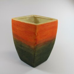 Topf orange-grün 11x11x16cm