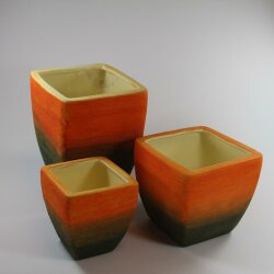 Topf orange-gr&uuml;n 3er-Set